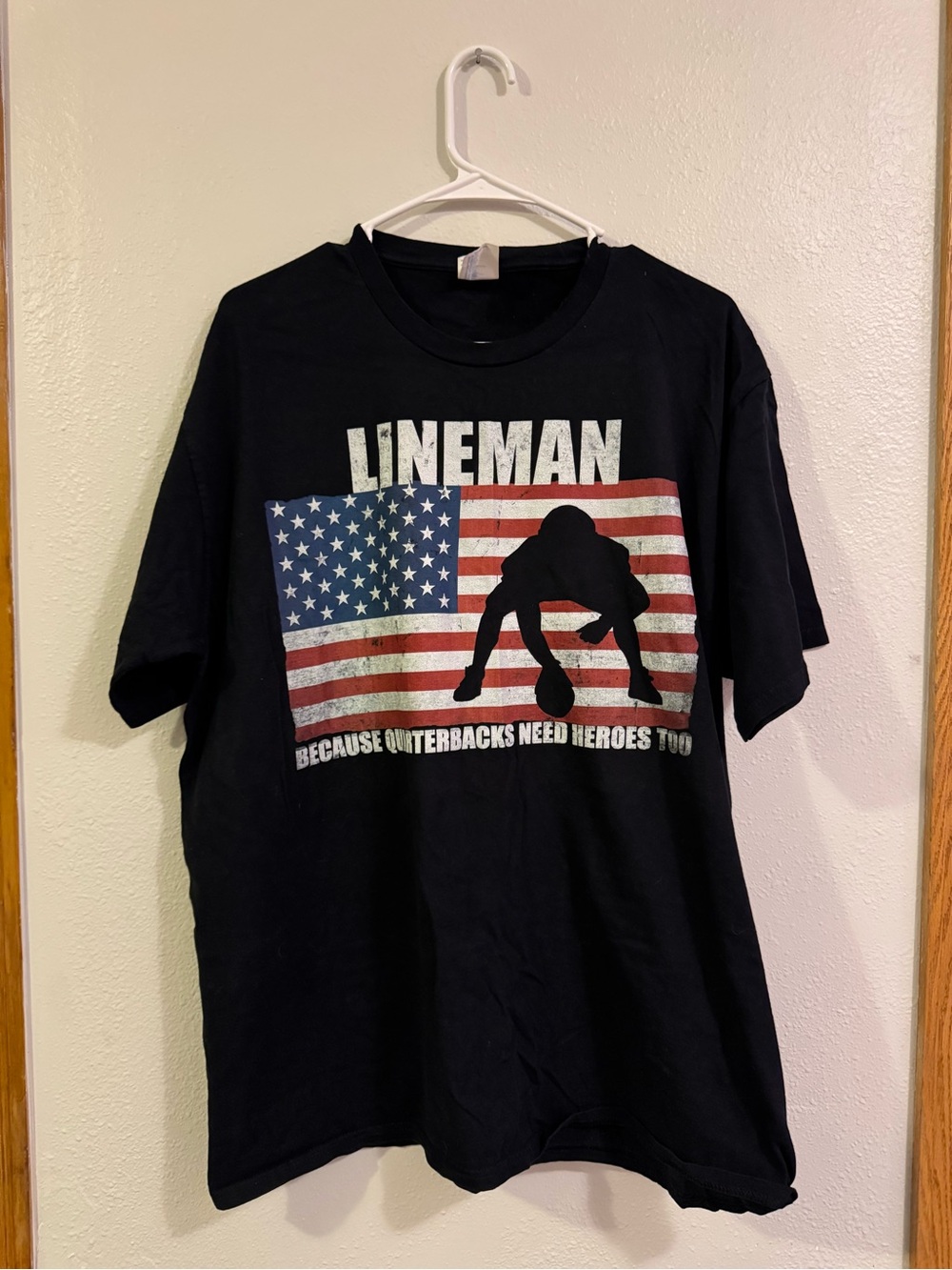 Lineman American Flag Graphic Tee - Black